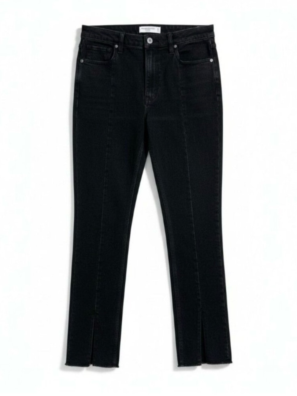 Abercrombie & Fitch Jeans Womens 29/8 Black The Skinny High Rise Raw Split Hem